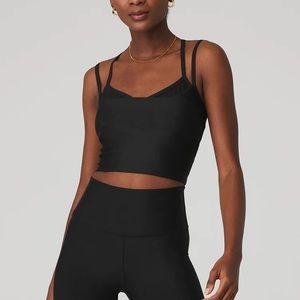 ALO YOGA Airlift Double Check Bra Tank - Black